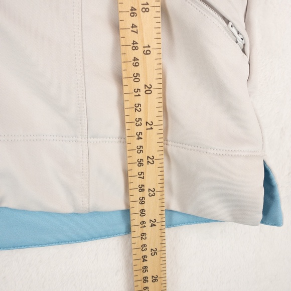 Nike Sweatshirt Womens Small  White Blue Full Zip Fit Dry Mock Neck - Picture 9 of 13